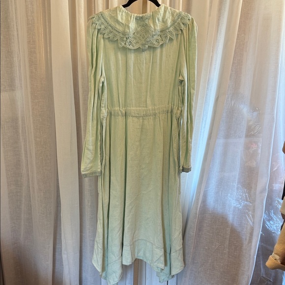 Ulla Johnson Light Green Long Sleeve Linen Dress - Picture 12 of 14